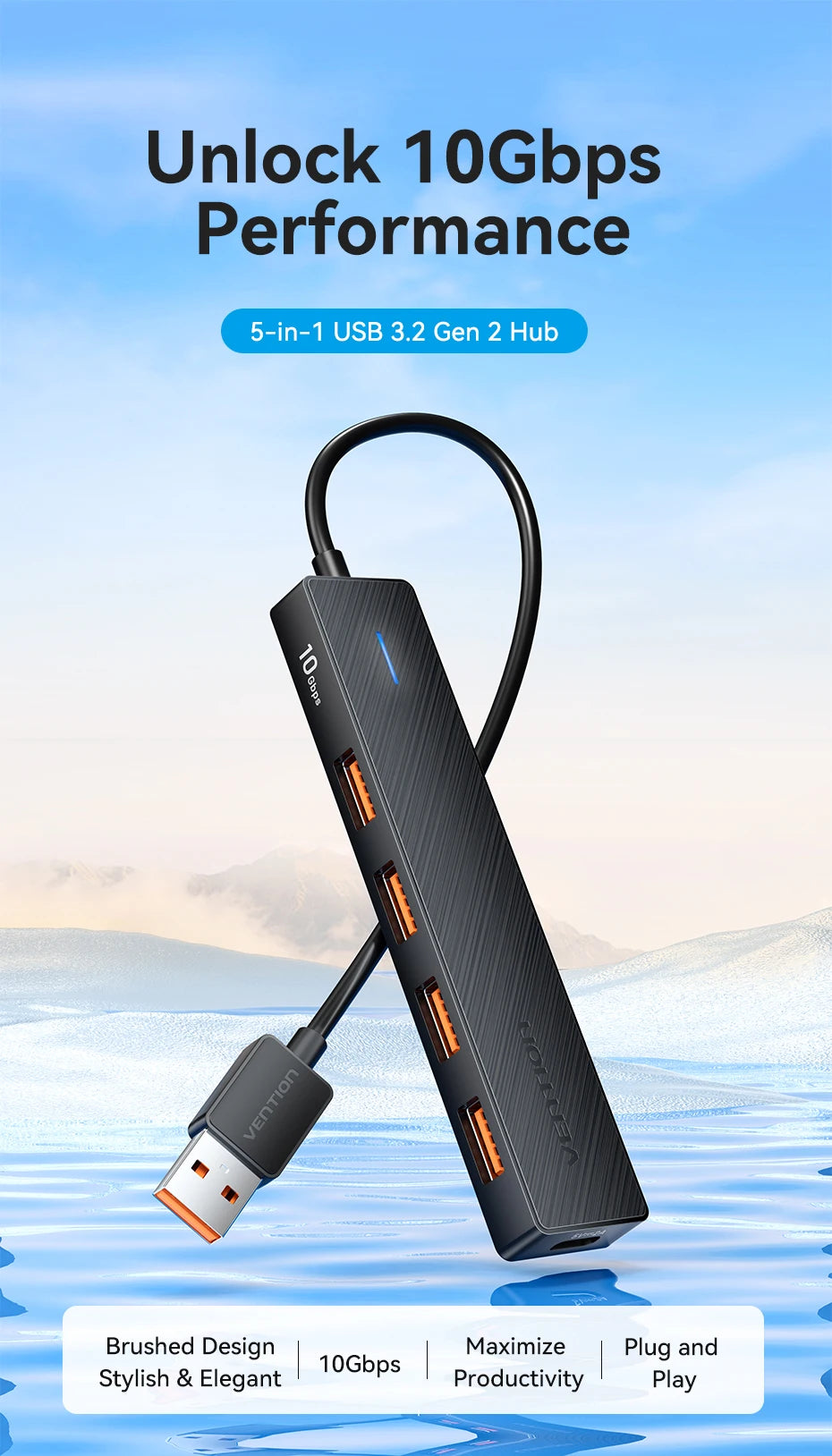 Vention USB 3.2 Hub 4-Port Splitter Adapter