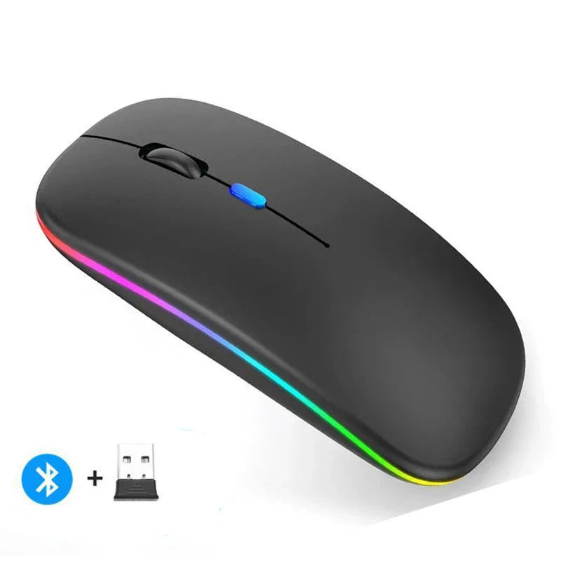 Rechargeable Dual-Mode Wireless Mouse with LED