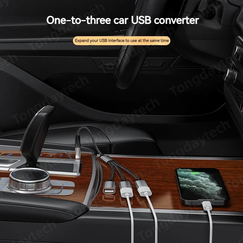 3-Port USB-C Hub Splitter OTG Adapter