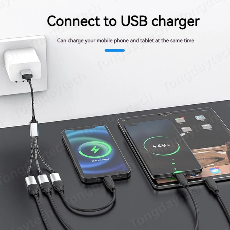 3-Port USB-C Hub Splitter OTG Adapter