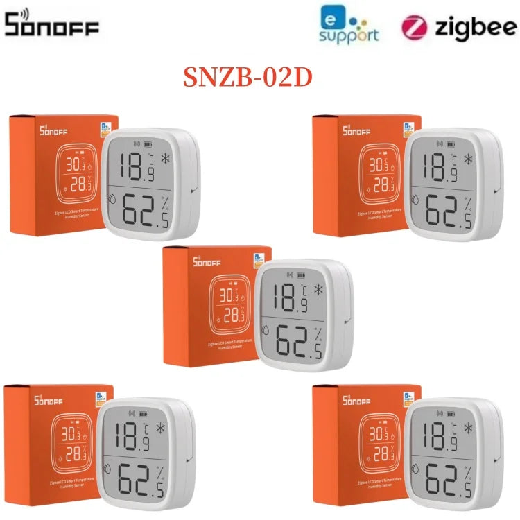 SONOFF SNZB-02D Zigbee Temperature & Humidity Sensor – LCD Display, Works with Alexa & Google Home