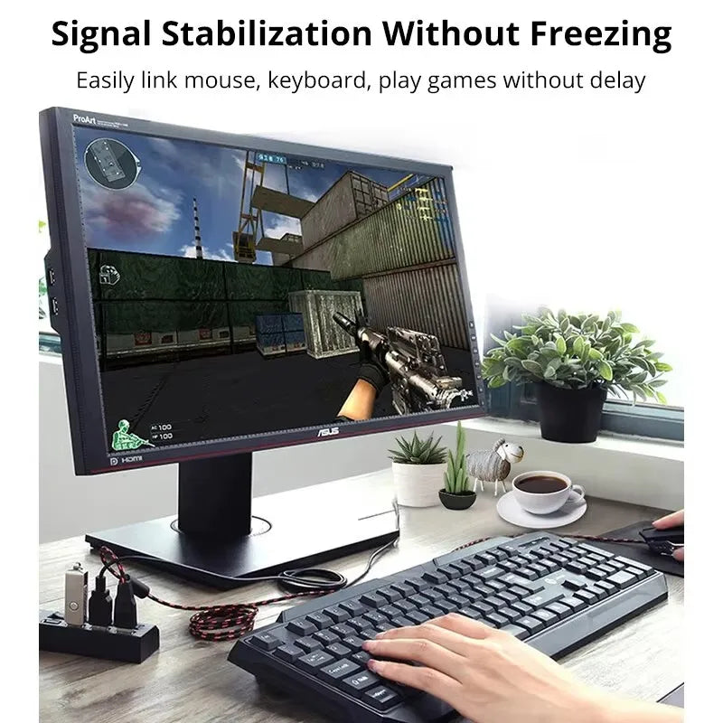 7-Port USB 2.0 Hub – Multi-Port Extension Splitter for PC, Laptop & Desktop