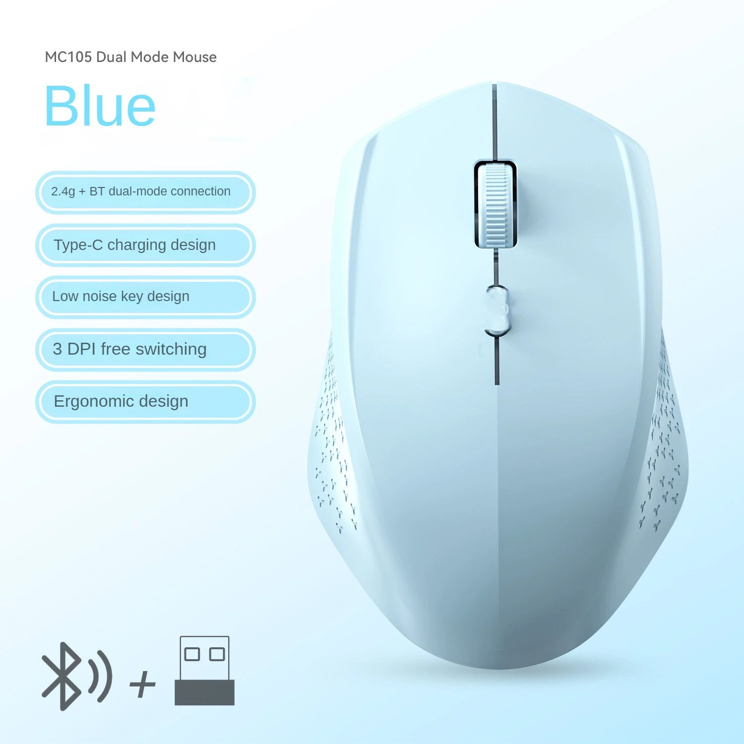 Bluetooth 5.2 Dual-Mode Wireless Mouse