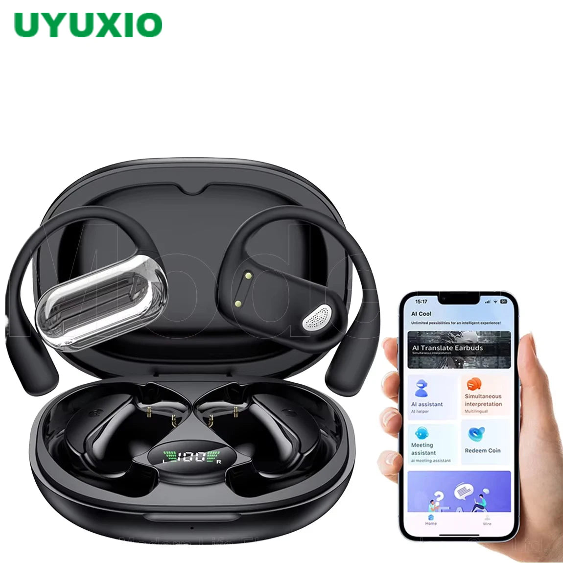 UYUXIO AI Translator Earbuds 3-in-1 OWS Headphones