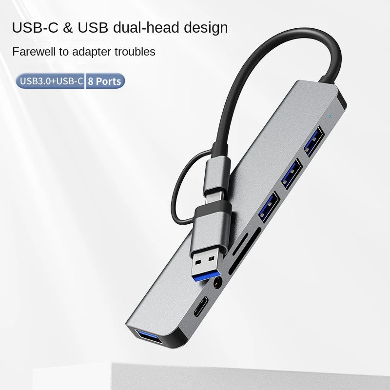 USB 3.0 Type-C Docking Station – Multiport Hub with SD/TF Card Reader & Audio for MacBook Pro