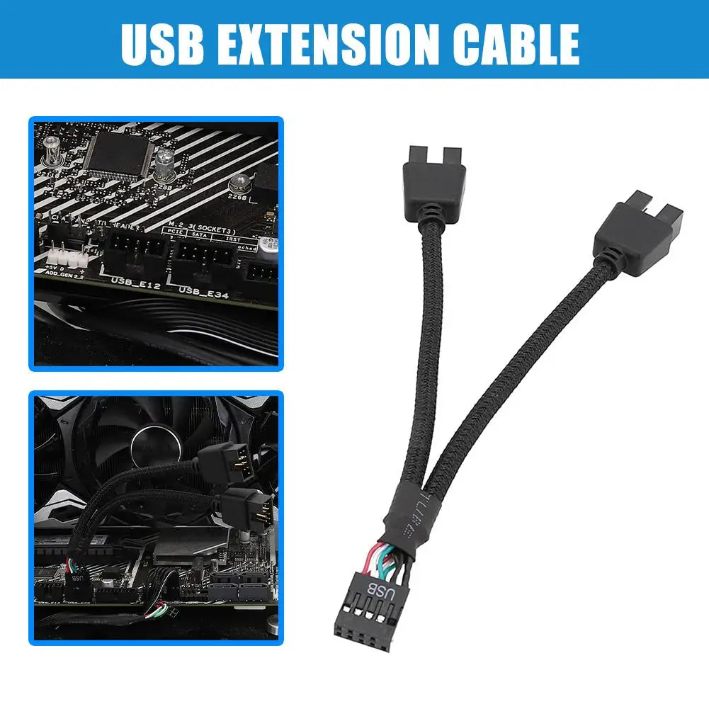12cm USB Motherboard Extension Cable 9 Pin Y Splitter