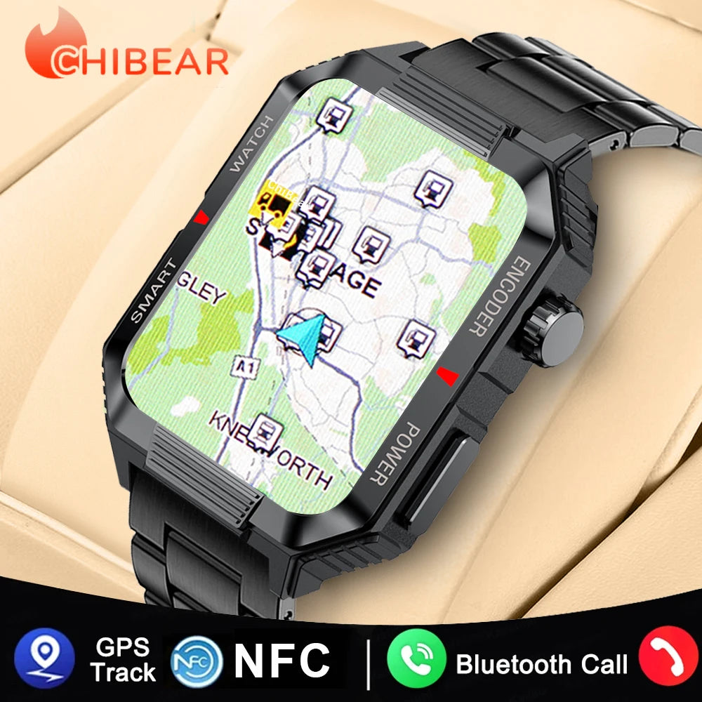 Men’s NFC GPS Smartwatch – 1.99" HD Screen, Bluetooth Calling, 120+ Sports Modes