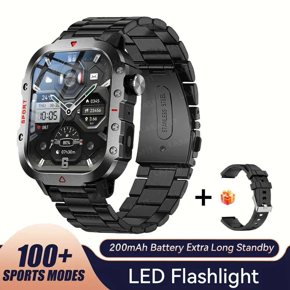 KESHUYOU Outdoor Sports Smartwatch with Flashlight & Bluetooth Calling
