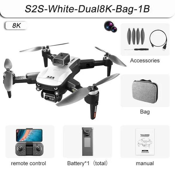 S2S Mini Drone – 4K/8K HD Camera, Obstacle Avoidance, Foldable RC Quadcopter