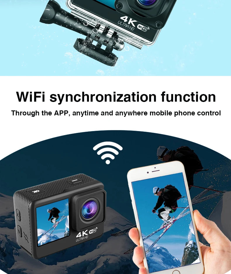 4K Ultra HD Action Camera Waterproof Sport Cam
