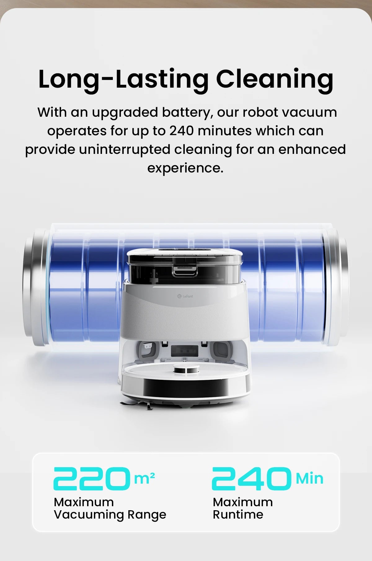 Lefant M3 Robot Vacuum Cleaner with Mapping & Auto Cleaning Station