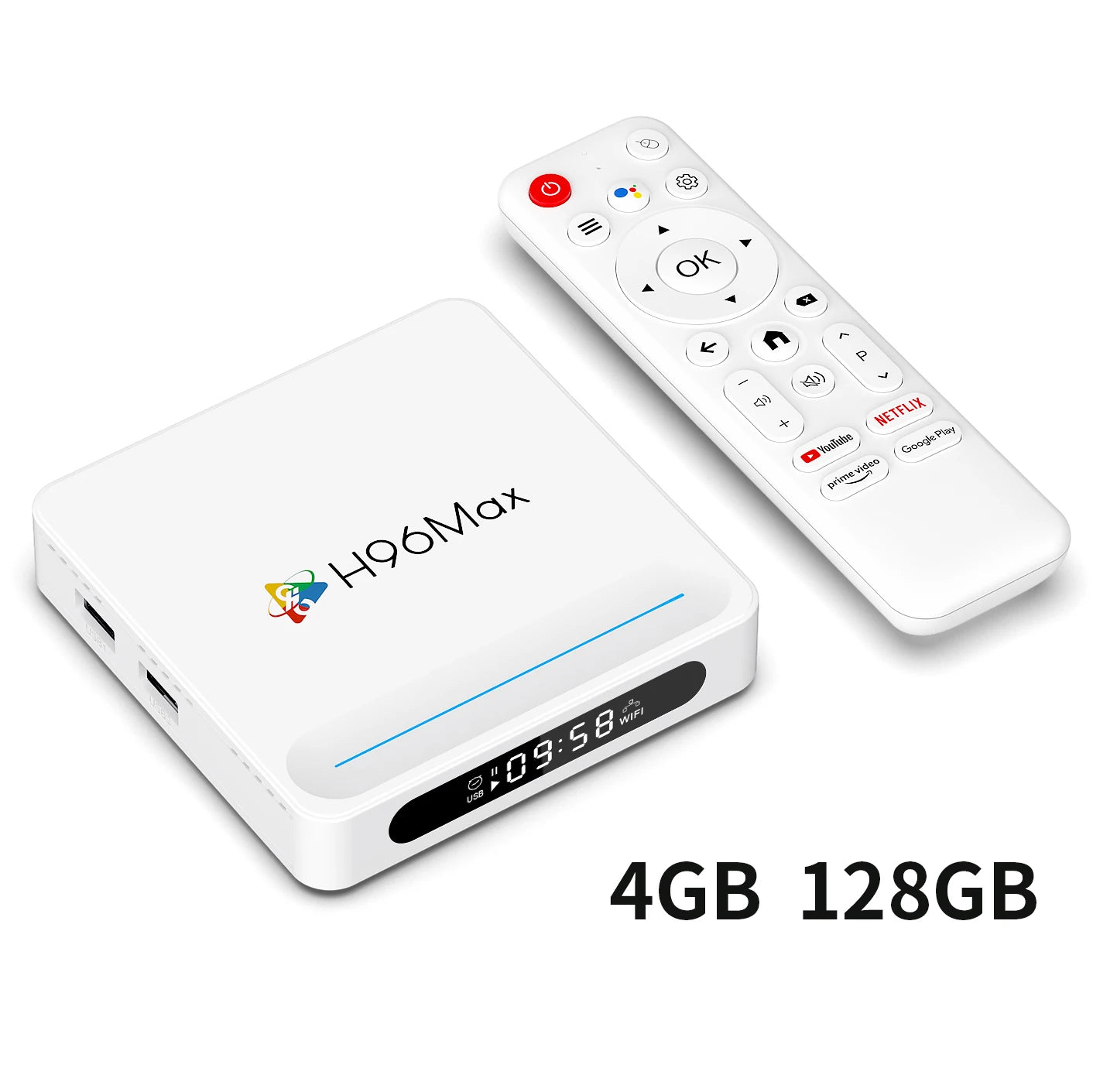 H96 Max H618 Plus Android 14 TV Box – 4GB+128GB, 8K HDR, WiFi 6, BT 5.4, Voice Assistant