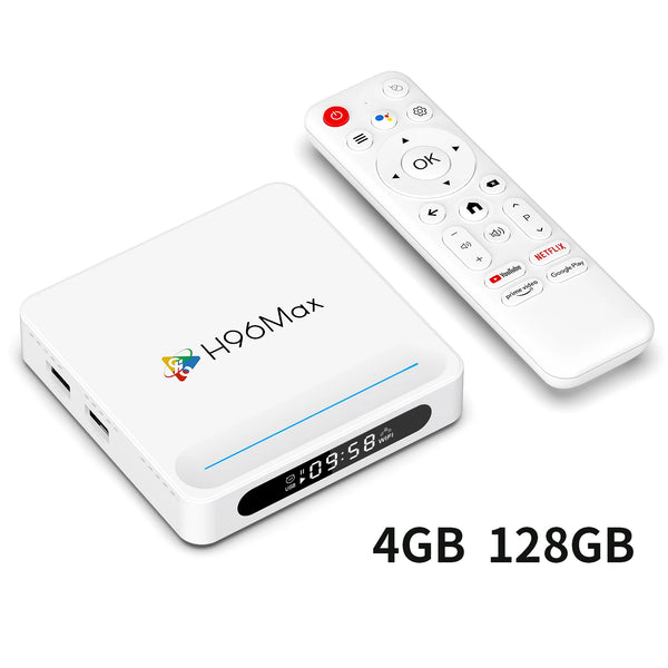 H96 Max H618 Plus Android 14 TV Box – 4GB+128GB, 8K HDR, WiFi 6, BT 5.4, Voice Assistant