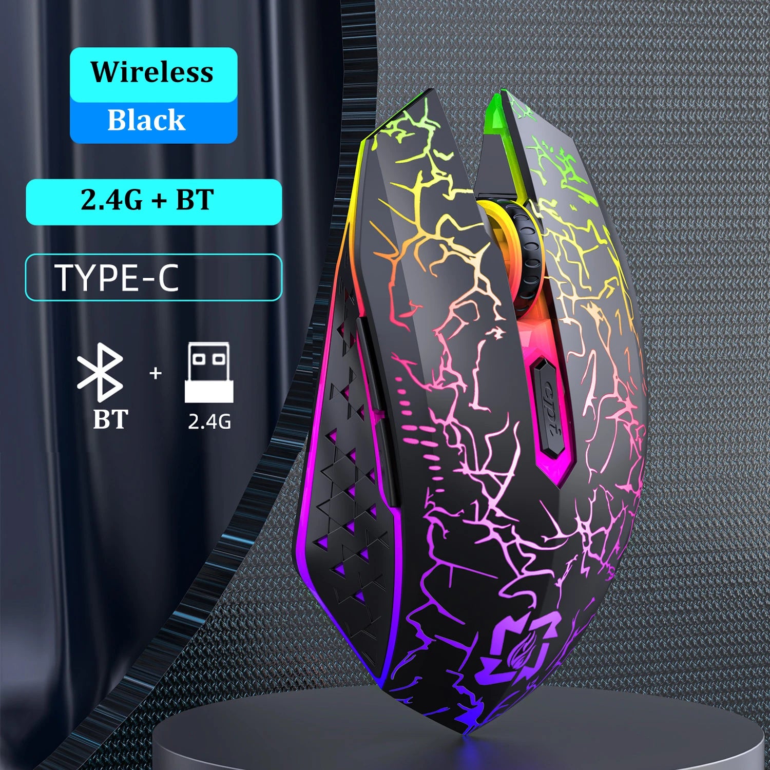 Bluetooth 5.2 RGB Dual-Mode Wireless Mouse