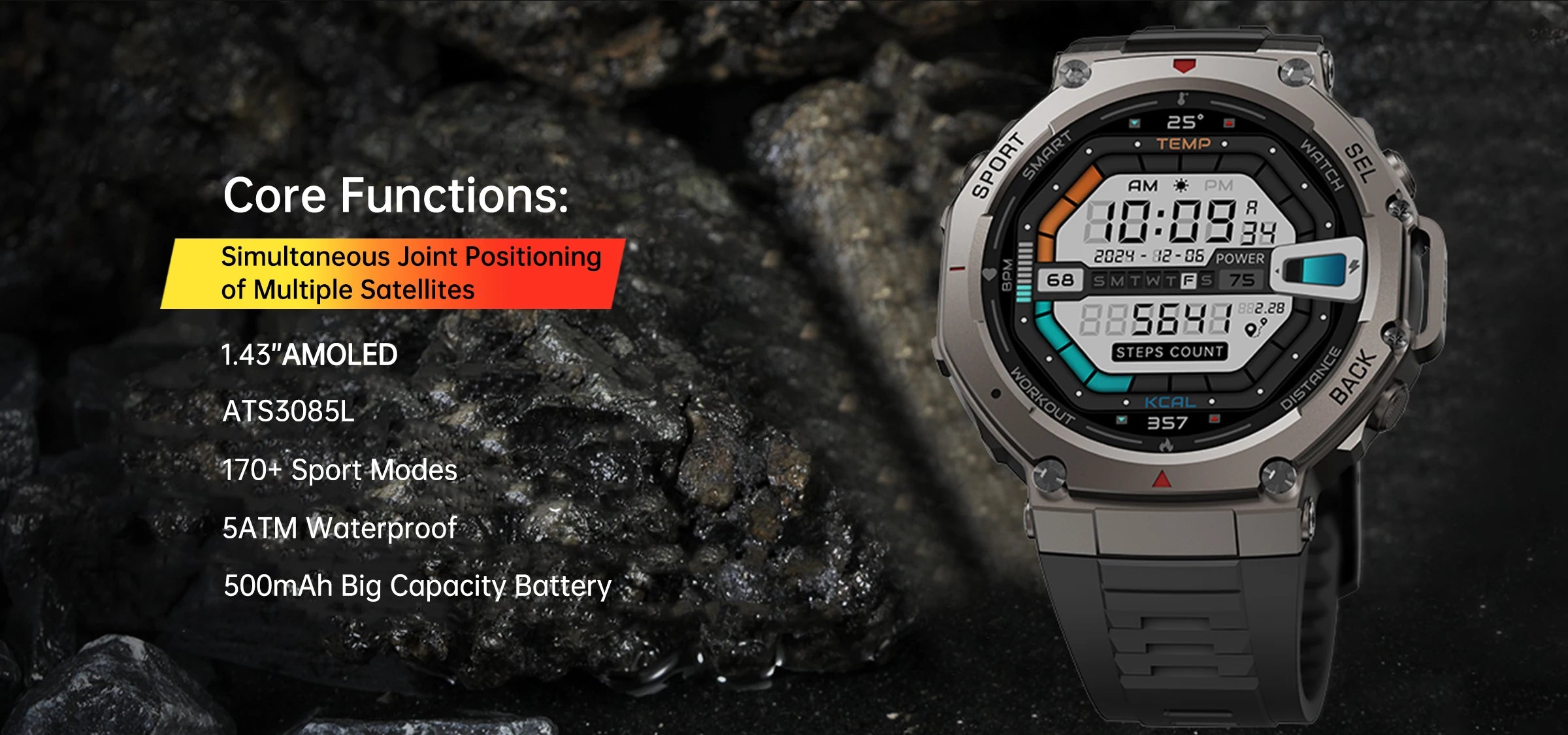 T-Rex 3 Ultra GPS Smartwatch 5ATM Waterproof
