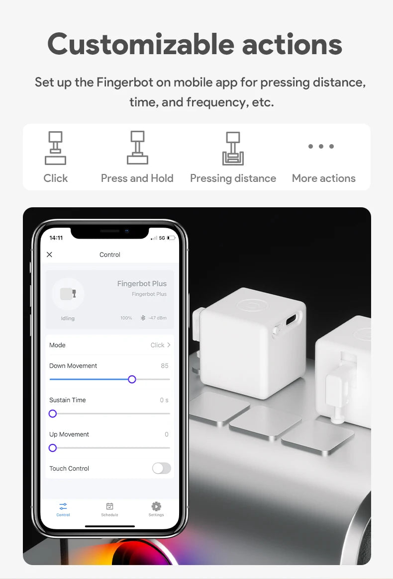 Tuya ZigBee Fingerbot Plus – Type-C Rechargeable Smart Button Pusher for Alexa & Google Home