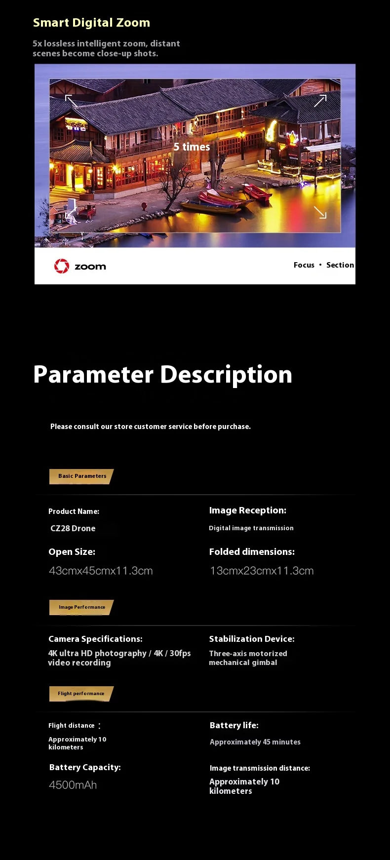 P7 Max 3-Axis Gimbal 5G FPV Drone with Obstacle Avoidance