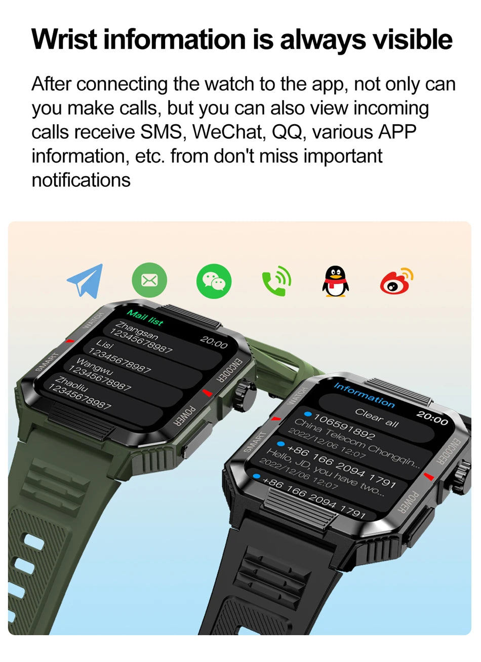 Men’s NFC GPS Smartwatch – 1.99" HD Screen, Bluetooth Calling, 120+ Sports Modes