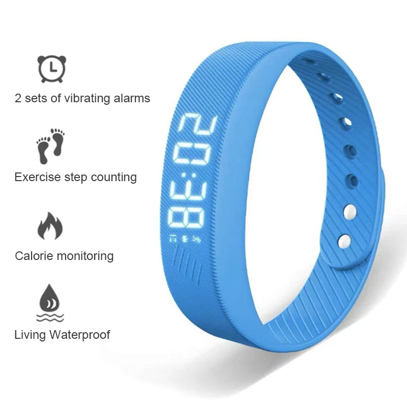 LED Digital Smart Bracelet with Pedometer & Alarm