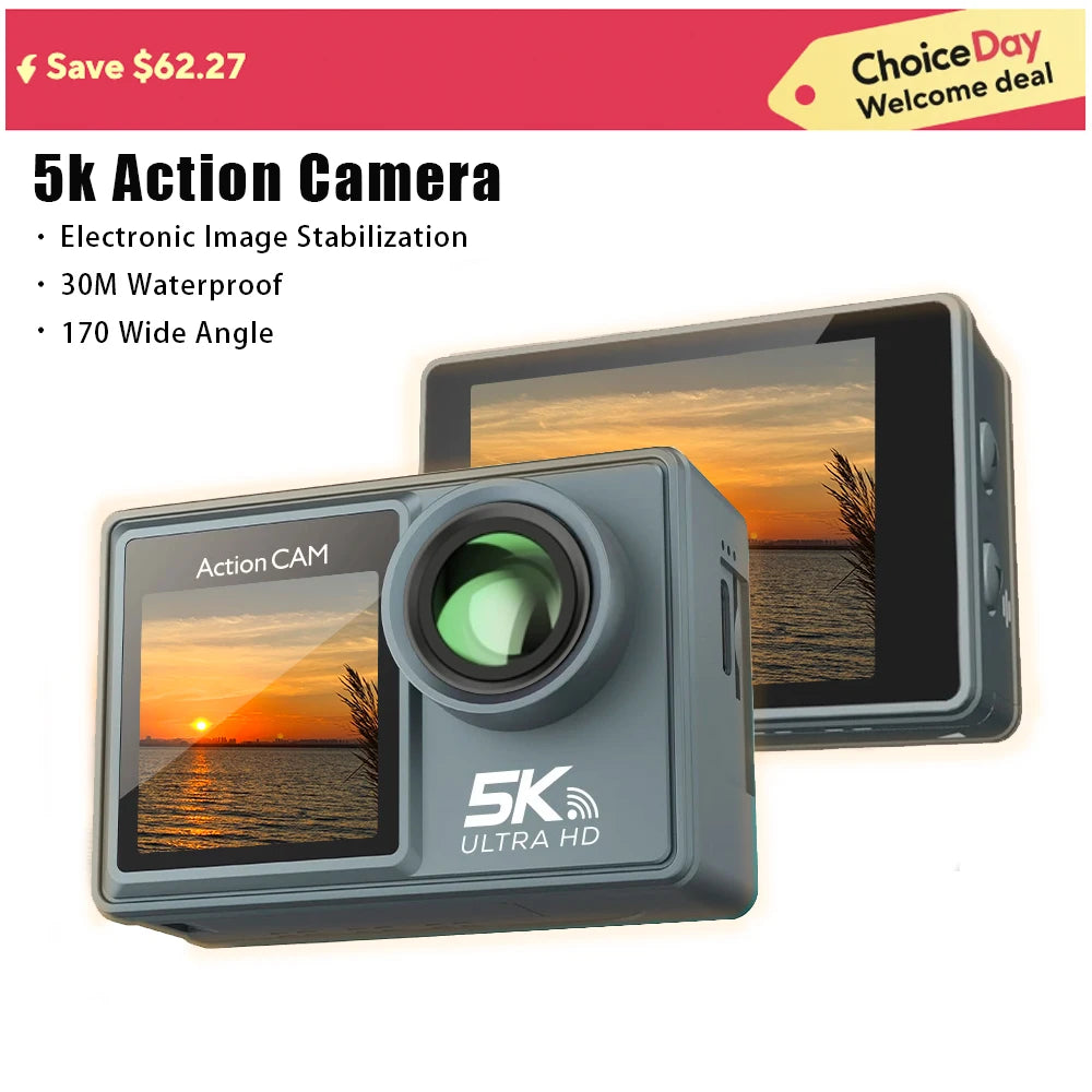 5K 4K Action Camera with WiFi & Stabilizer