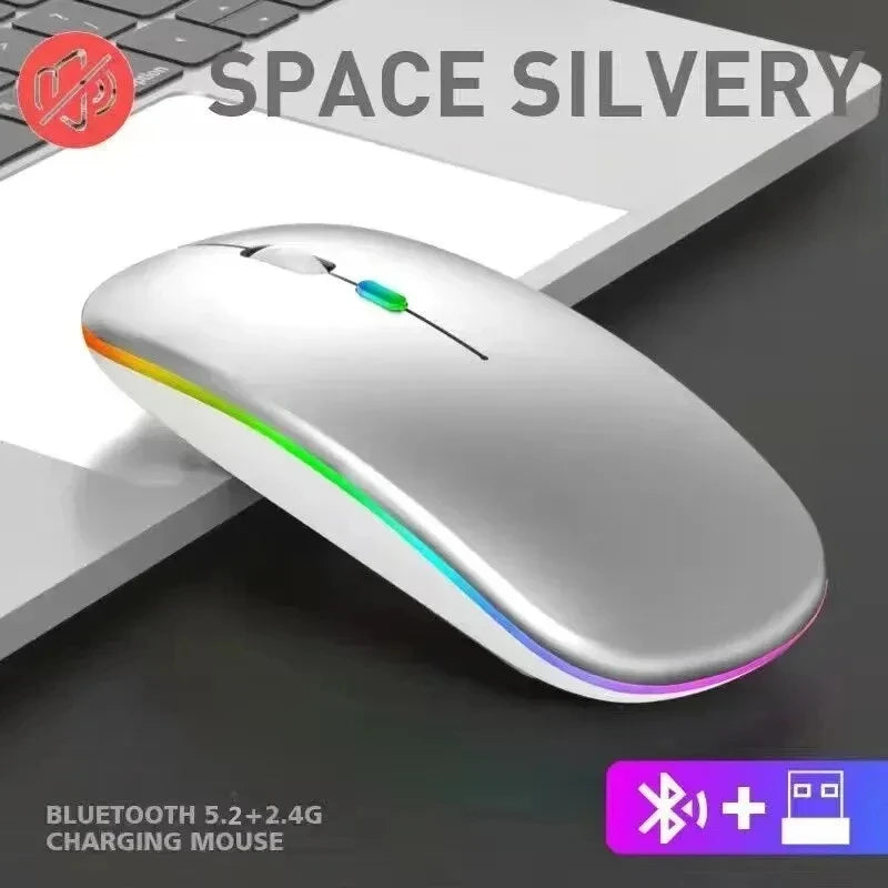 Rechargeable Dual-Mode Wireless Mouse with LED