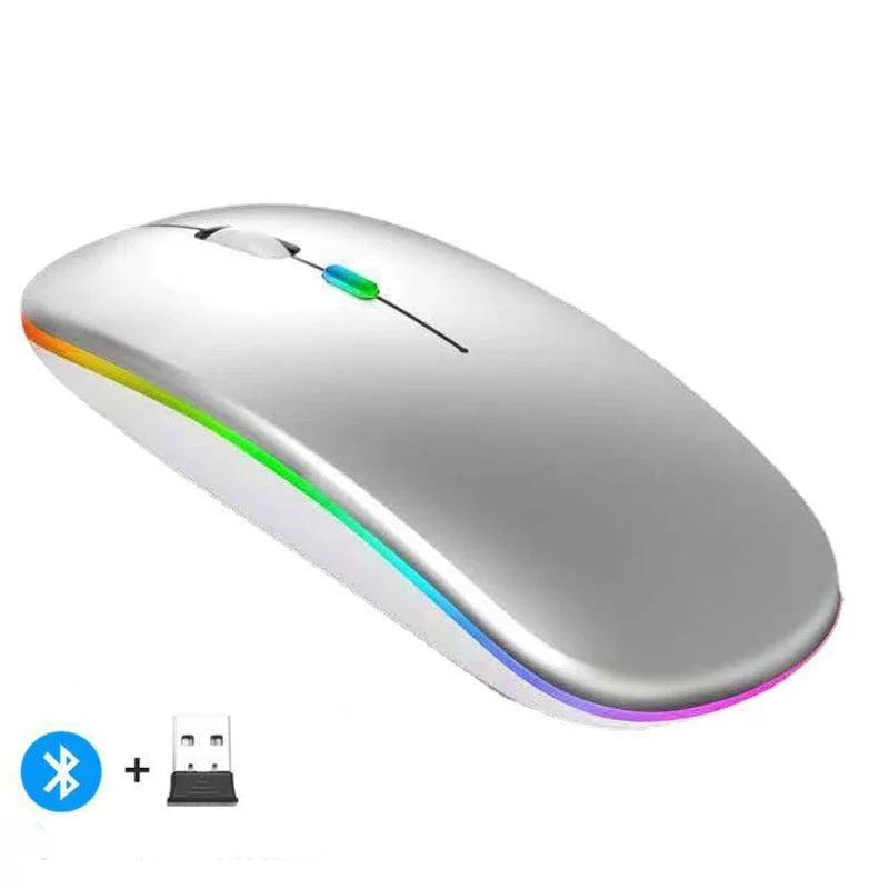 Rechargeable Dual-Mode Wireless Mouse with LED