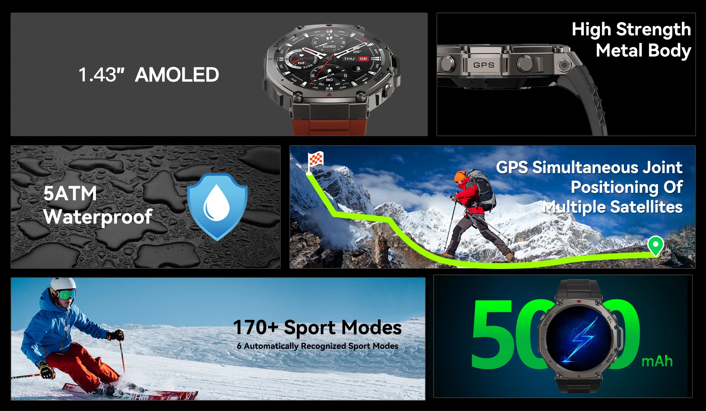 T-Rex 3 Ultra GPS Smartwatch 5ATM Waterproof