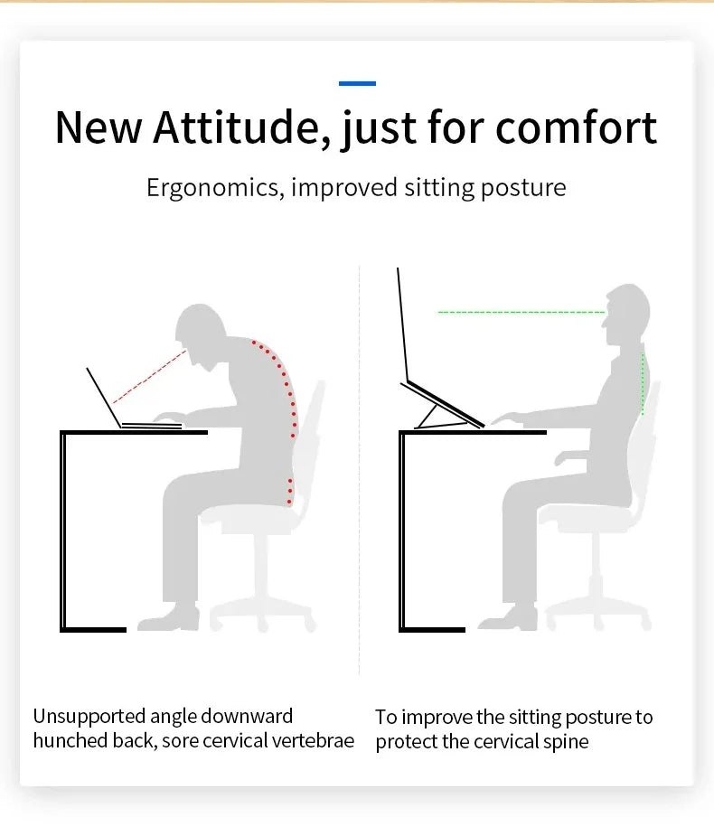 Foldable Adjustable Laptop Stand – Portable Aluminum Alloy Notebook Holder