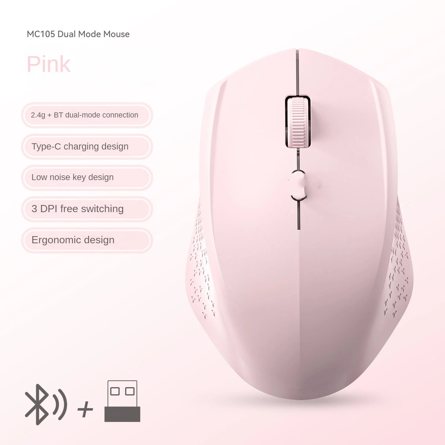 Bluetooth 5.2 Dual-Mode Wireless Mouse