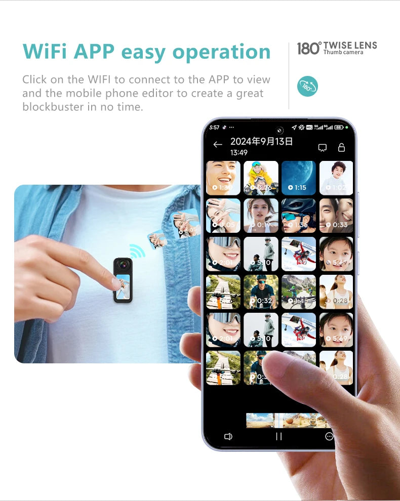 AMORUS Mini 2.7K Thumb Action Camera