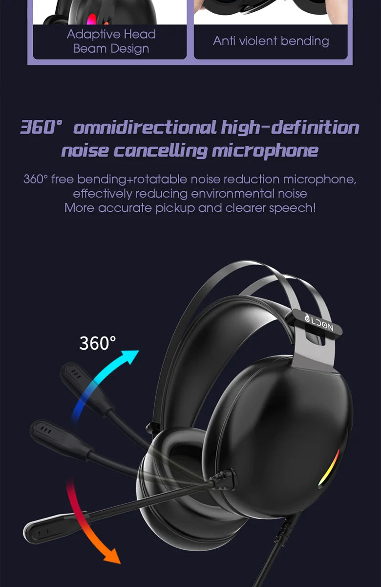 7.1 Surround Sound Gaming Headset with Mic