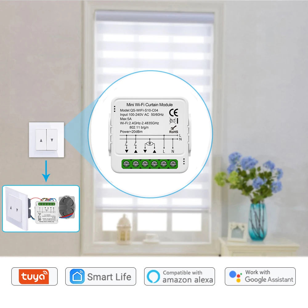 Tuya WiFi ZigBee Smart Curtain Switch Module