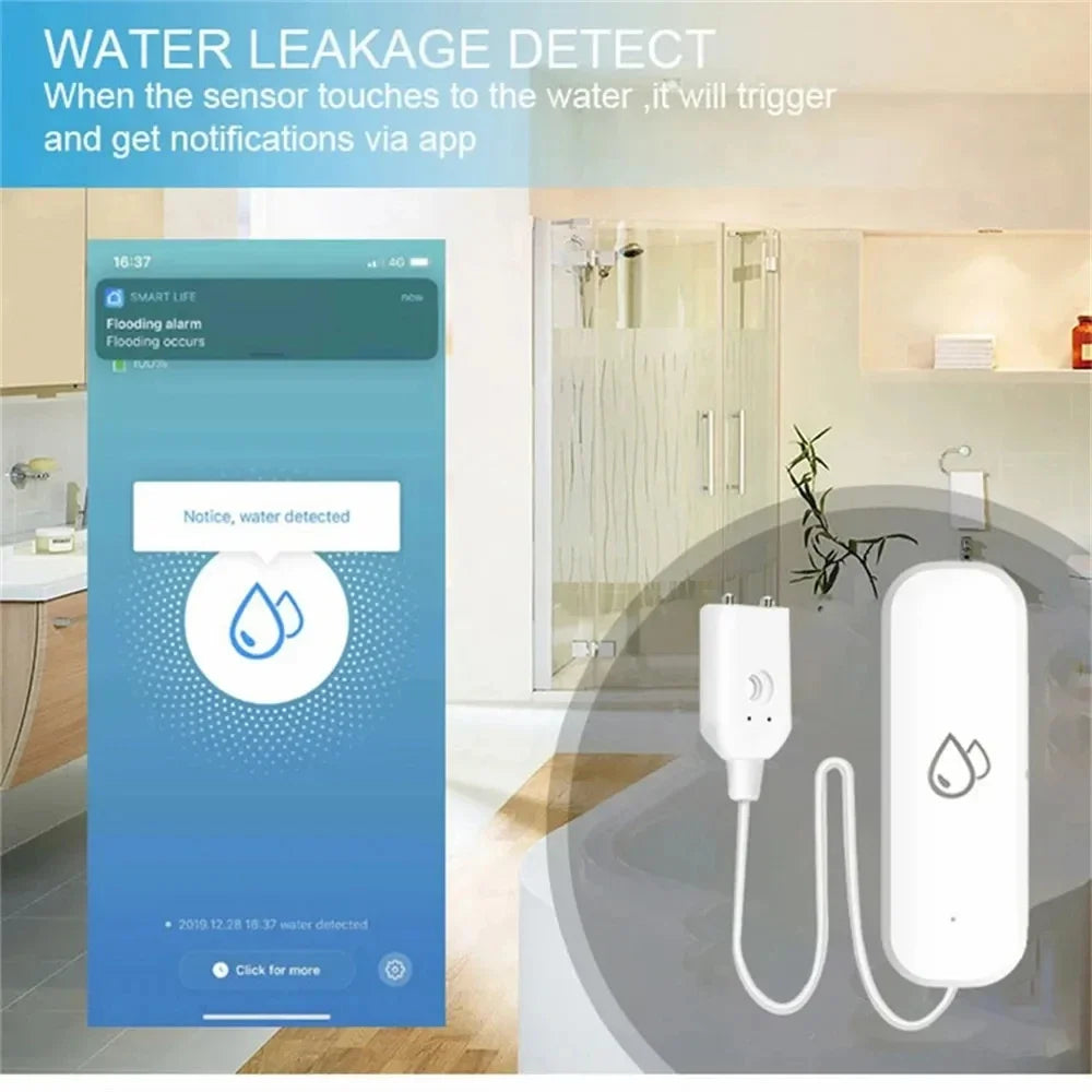 Tuya Smart WiFi/ZigBee Water Leak Sensor – Flood Detector Alarm for Smart Life App