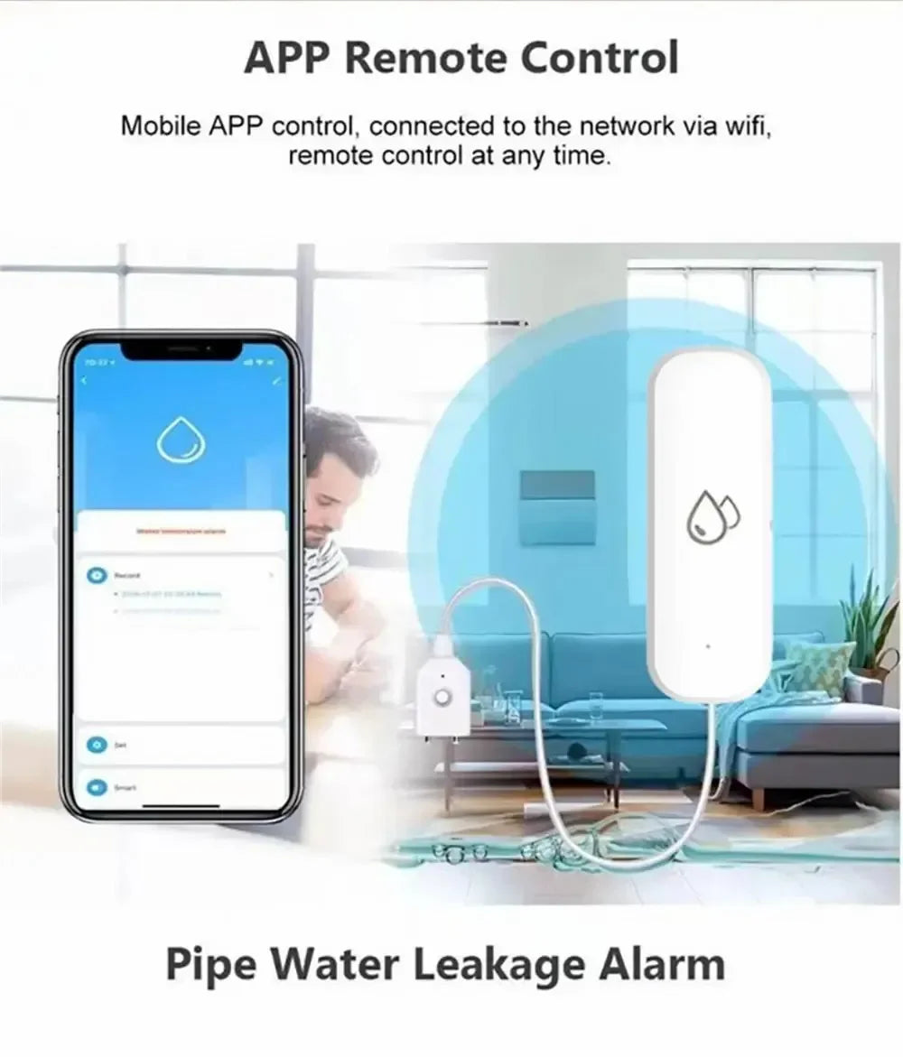 Tuya Smart WiFi/ZigBee Water Leak Sensor – Flood Detector Alarm for Smart Life App