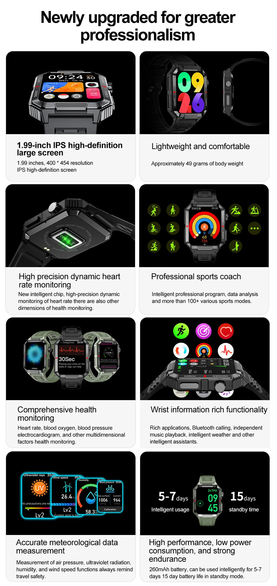 Men’s NFC GPS Smartwatch – 1.99" HD Screen, Bluetooth Calling, 120+ Sports Modes