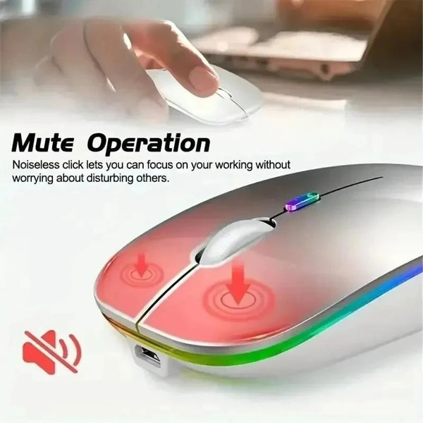 Rechargeable Dual-Mode Wireless Mouse with LED
