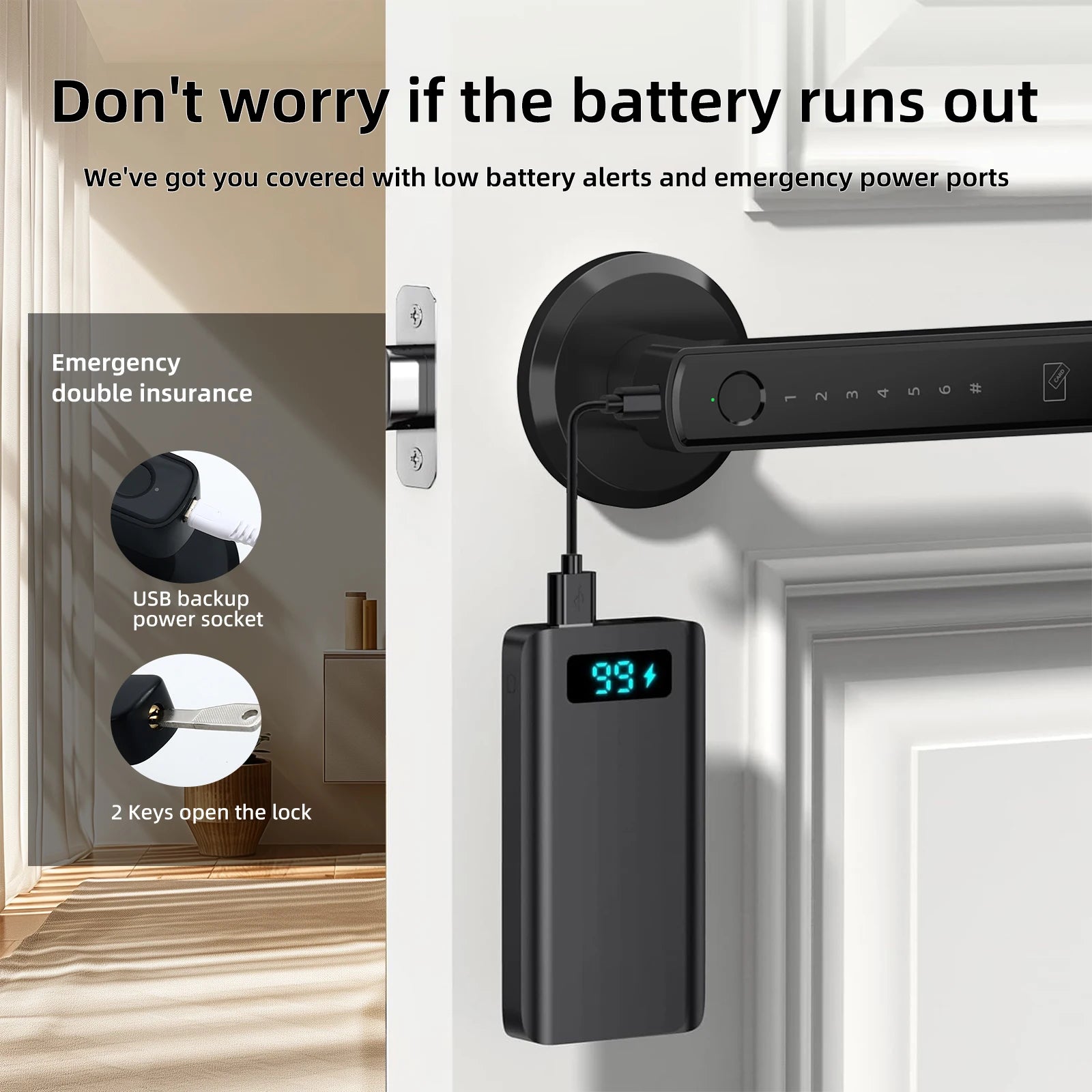 Viladepot Smart Fingerprint Door Lock with Keypad & App Control