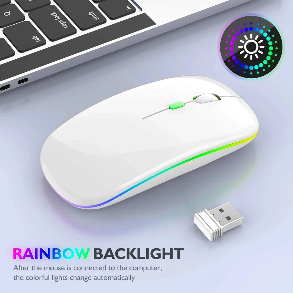 Rechargeable Dual-Mode Wireless Mouse with LED
