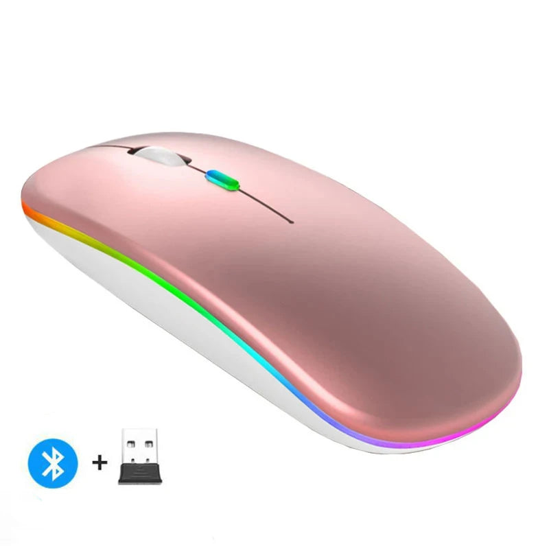 Rechargeable Dual-Mode Wireless Mouse with LED
