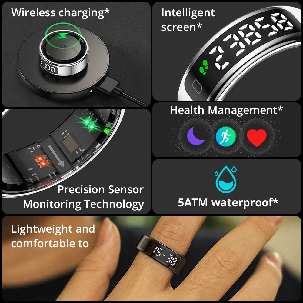 COLMI R12 Smart Ring 2025 with Display & Wireless Charging