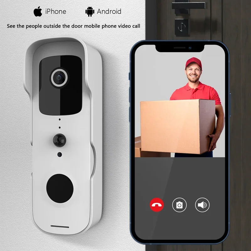 TuyaSmart 1080P WiFi Video Doorbell – Waterproof, Night Vision, Smart Intercom Camera