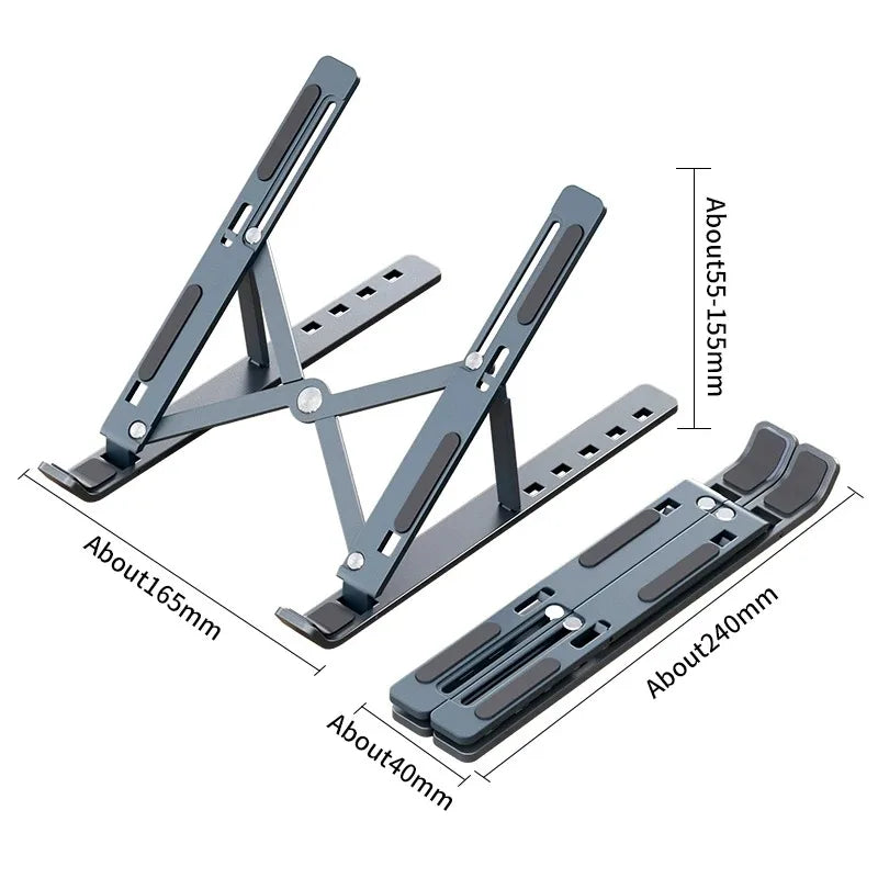 Foldable Adjustable Laptop Stand – Portable Aluminum Alloy Notebook Holder