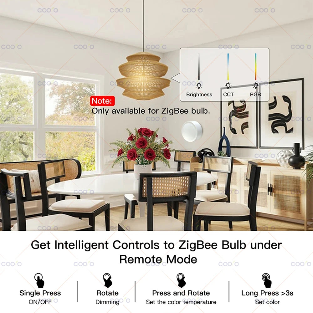 Tuya ZigBee Smart Knob Switch Wireless Dimmer