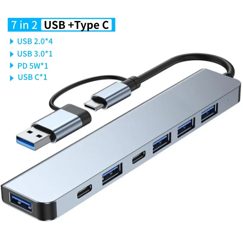 USB 3.0 Type-C Docking Station – Multiport Hub with SD/TF Card Reader & Audio for MacBook Pro