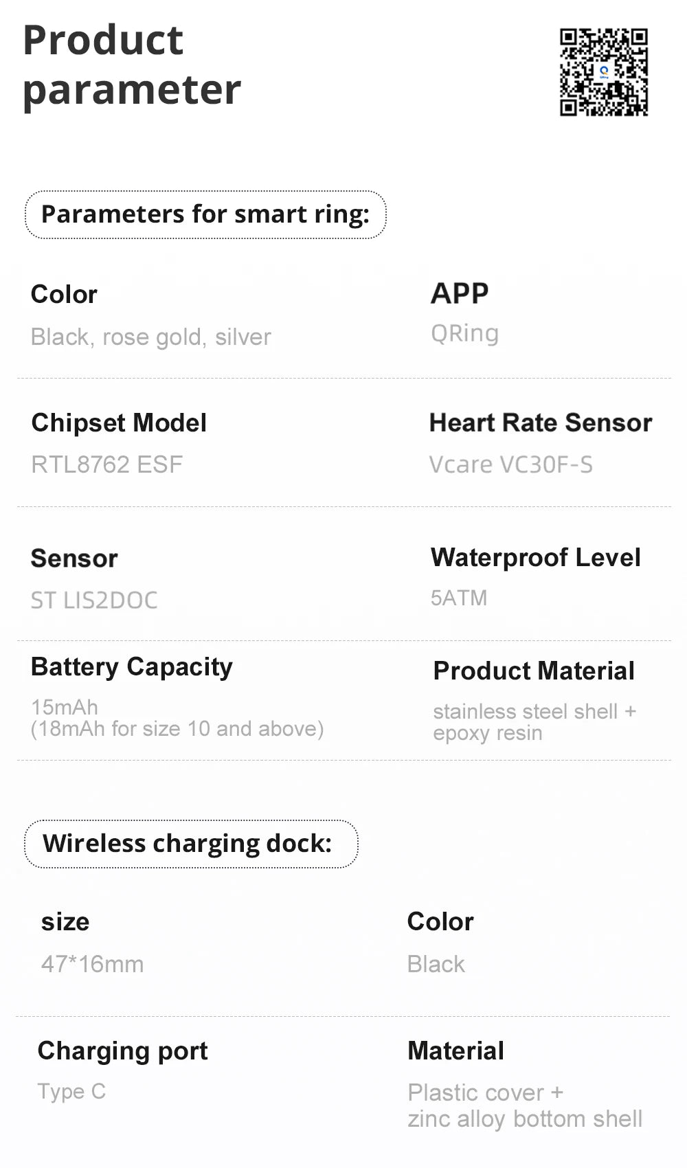 COLMI R12 Smart Ring 2025 with Display & Wireless Charging