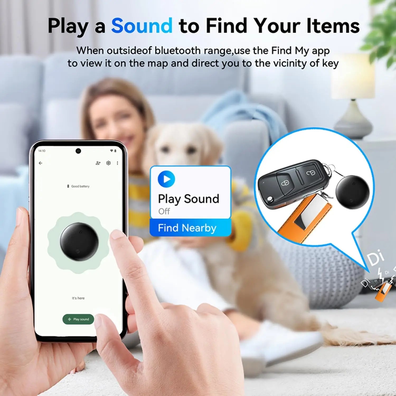 Android Bluetooth GPS Tracker – Smart Waterproof Locator for Keys, Bags, Pets & More