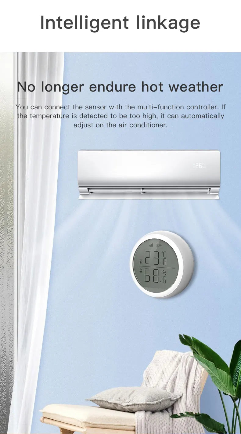 Tuya ZigBee Smart Temperature & Humidity Sensor – LCD Display, Works with Alexa & Google Home