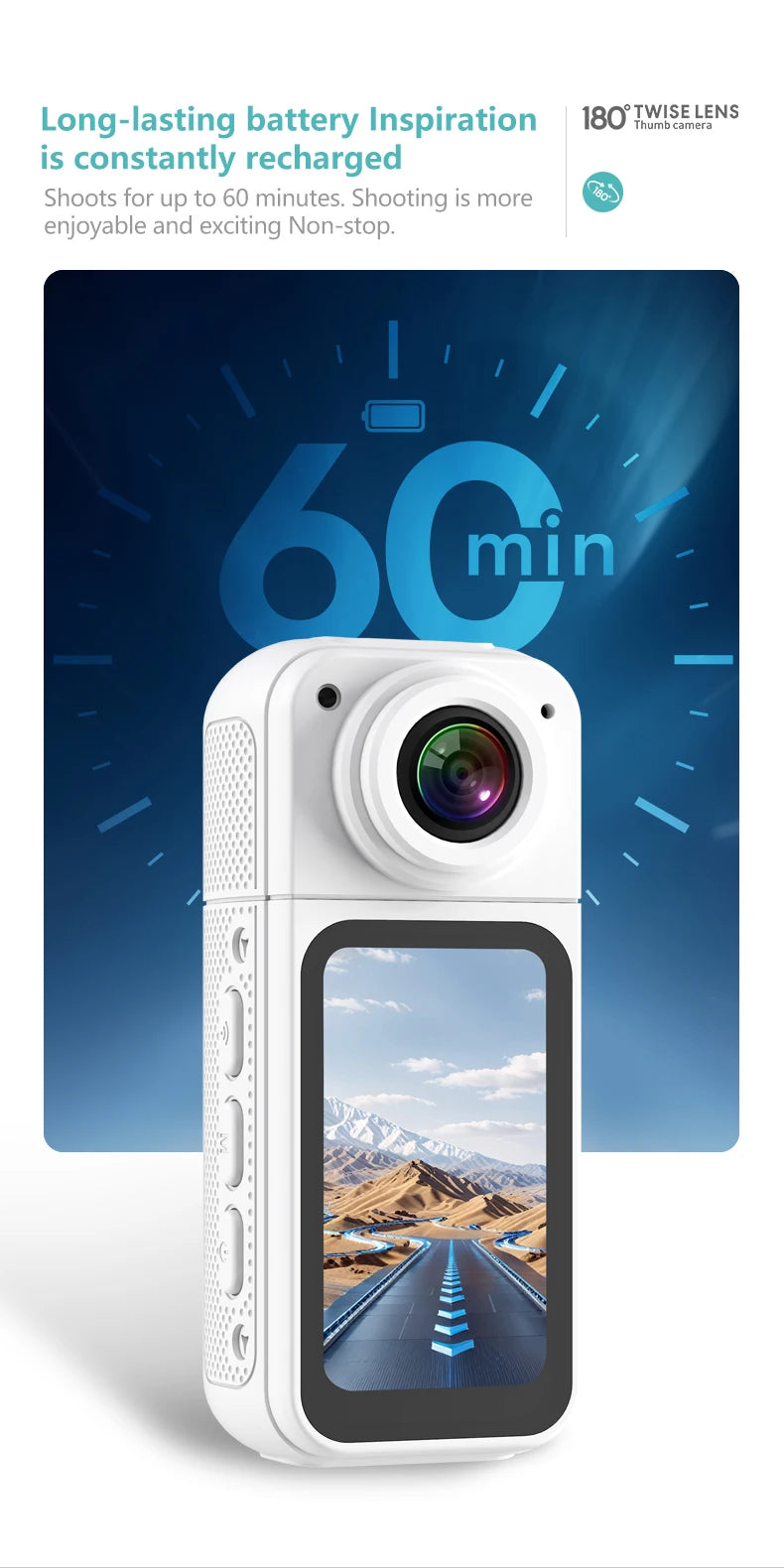 AMORUS Mini 2.7K Thumb Action Camera