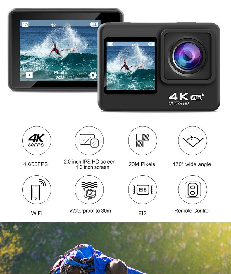 4K Ultra HD Action Camera Waterproof Sport Cam