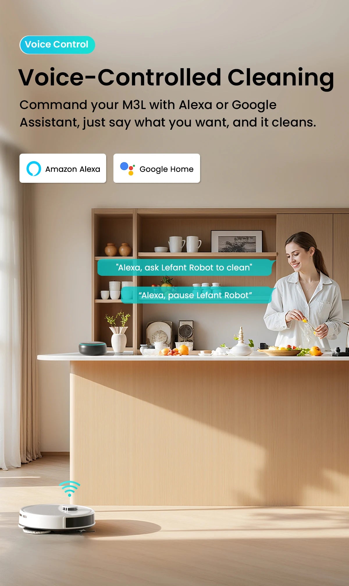 Lefant M3 Robot Vacuum Cleaner with Mapping & Auto Cleaning Station